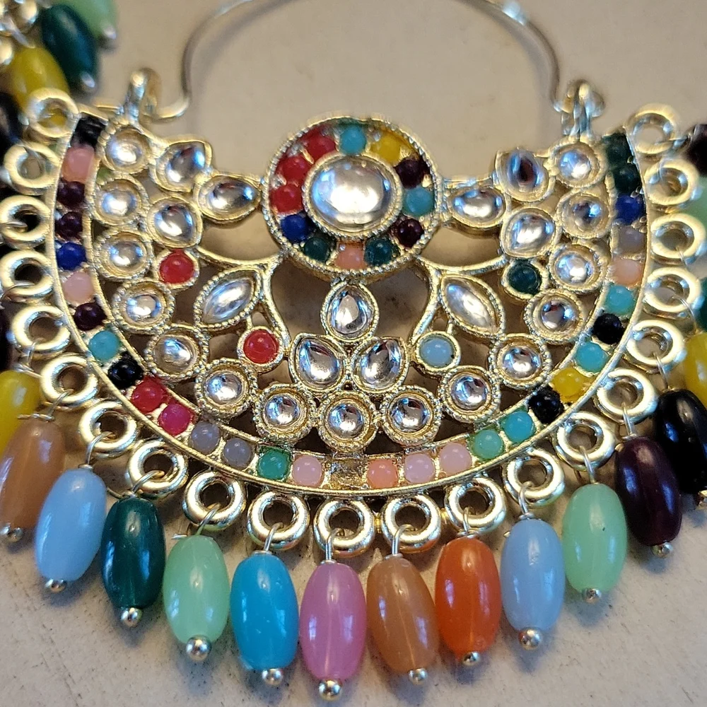 🔥LAST PAIR🔥 Beaded Festival Embellished Earrings - Picture 5 of 6